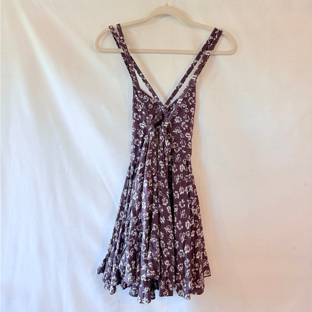Kimchi Blue Urban Outfitters Purple Floral Mini Dress Size 2 - Picture 4 of 7